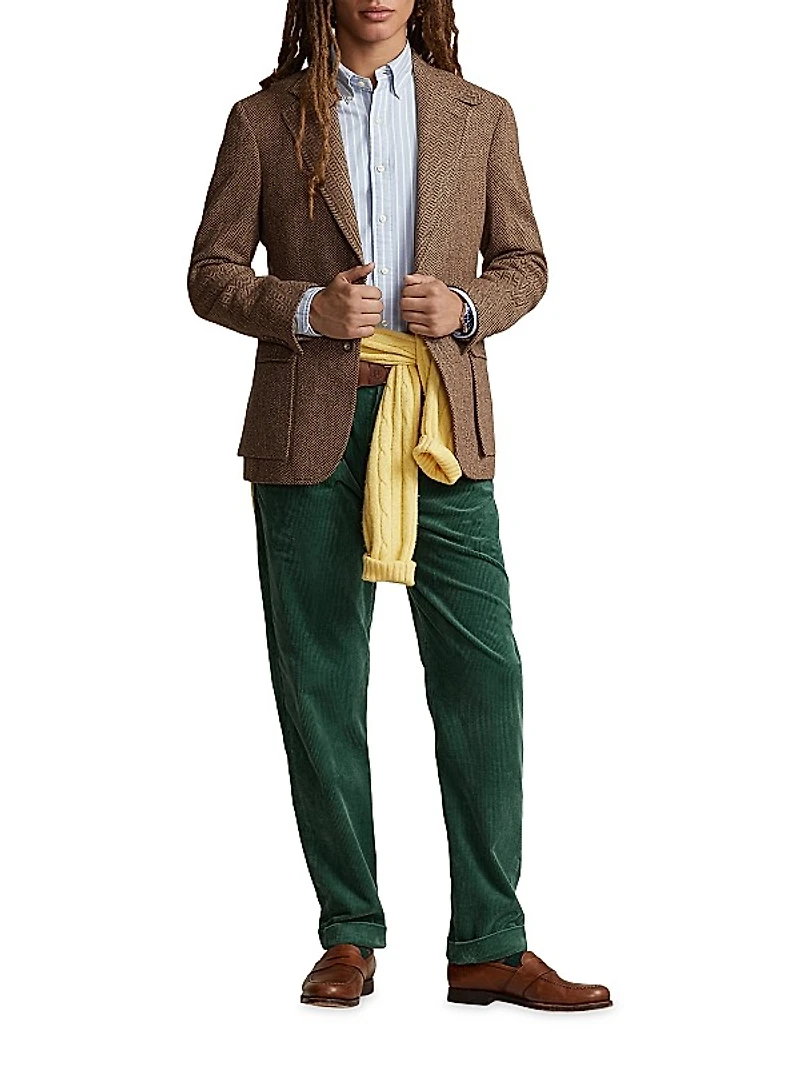 RL67 Herringbone Wool Two-Button Sport Coat