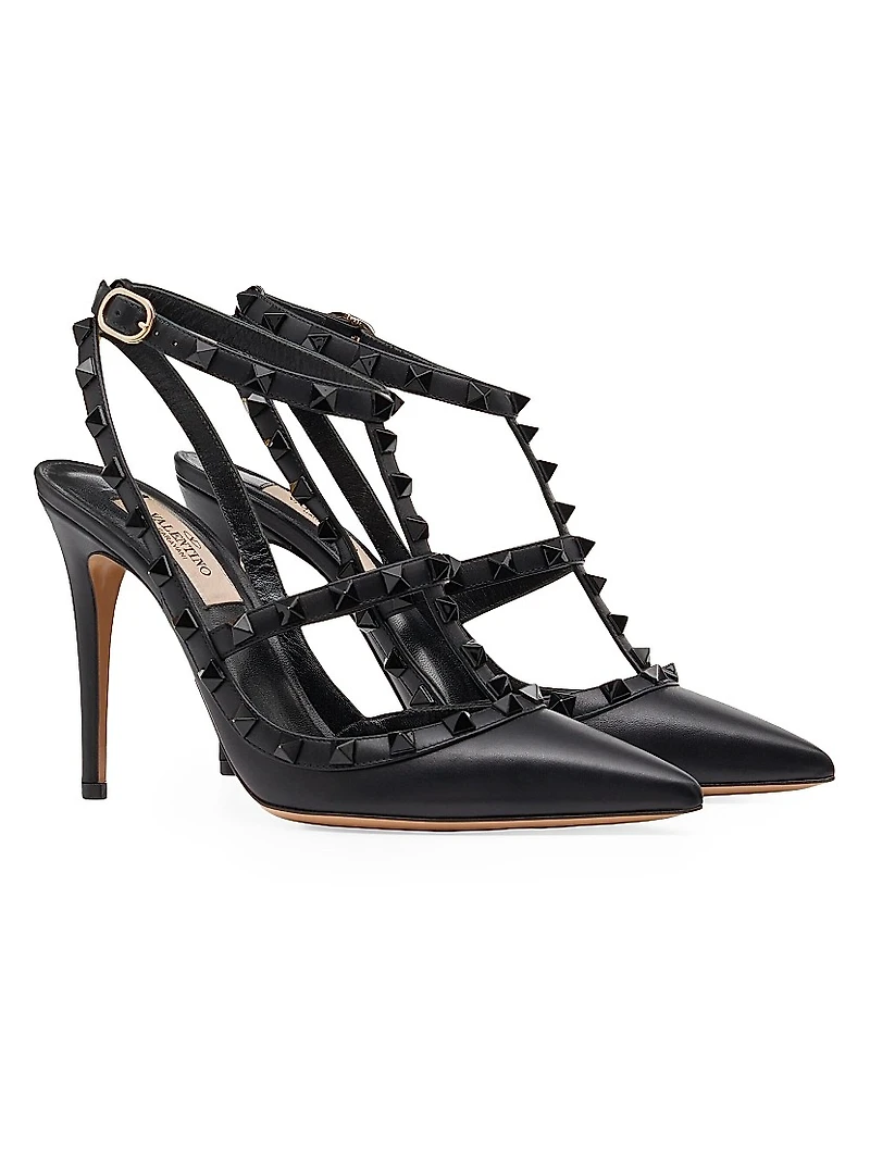 Rockstud Ankle Strap Pumps 100MM