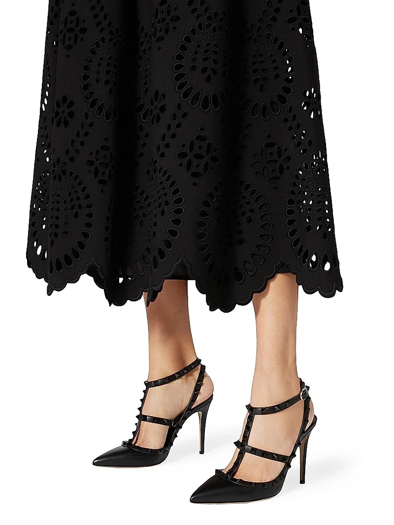 Rockstud Ankle Strap Pumps 100MM