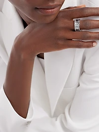 B.zero1 18K White Gold & 0.43 TCW Diamond 3-Band Ring