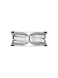 B.zero1 18K White Gold & 0.43 TCW Diamond 3-Band Ring