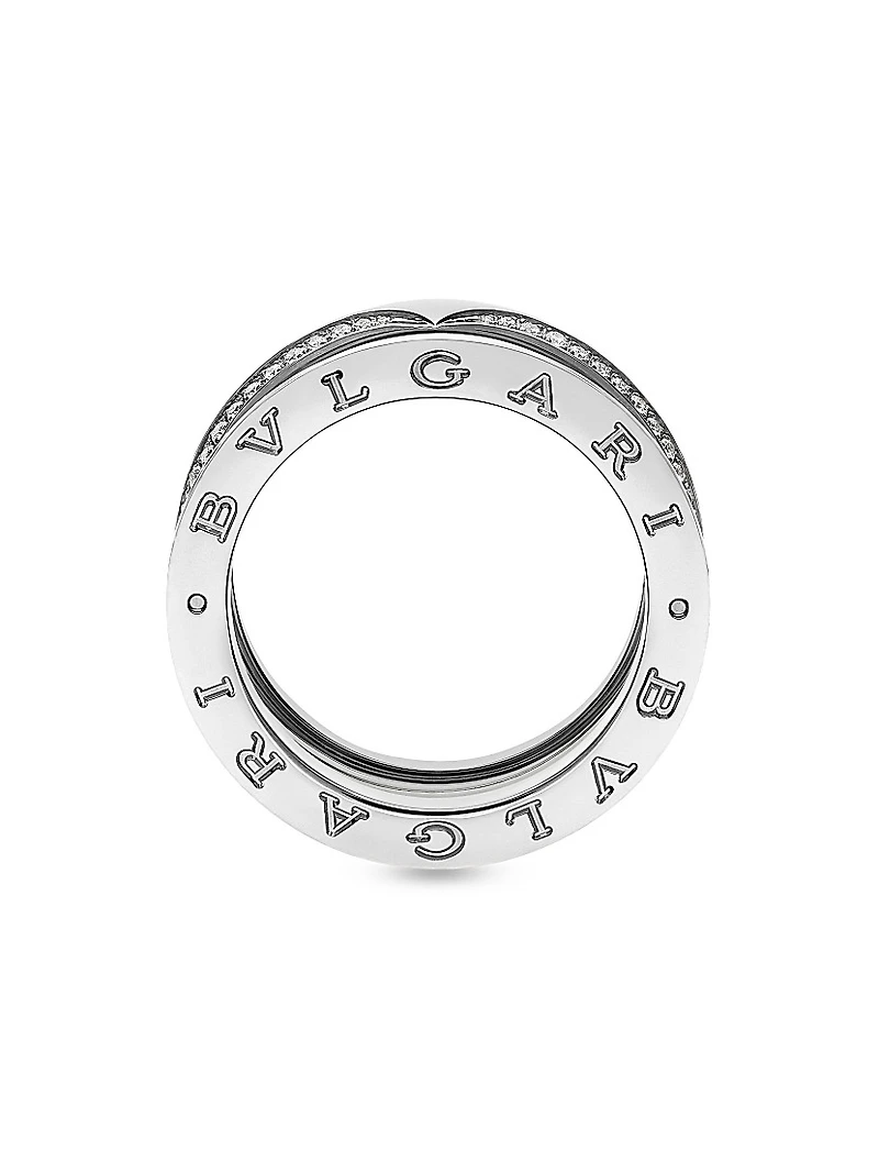 B.zero1 18K White Gold & 0.43 TCW Diamond 3-Band Ring