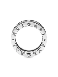 B.zero1 18K White Gold & 0.43 TCW Diamond 3-Band Ring