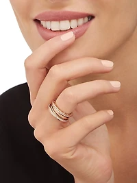 B.zero1 18K Rose Gold & 0.43 TCW Diamond 3-Band Ring