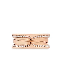B.zero1 18K Rose Gold & 0.43 TCW Diamond 3-Band Ring