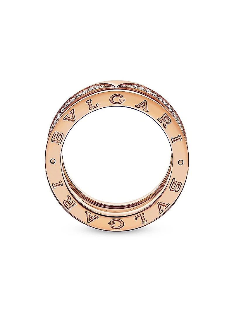 B.zero1 18K Rose Gold & 0.43 TCW Diamond 3-Band Ring