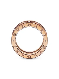 B.zero1 18K Rose Gold & 0.43 TCW Diamond 3-Band Ring