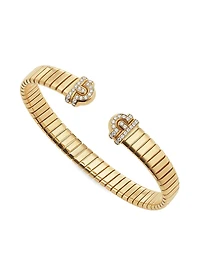 Tubogas 18K Yellow Gold & 0.35 TCW Diamond Cuff Bracelet