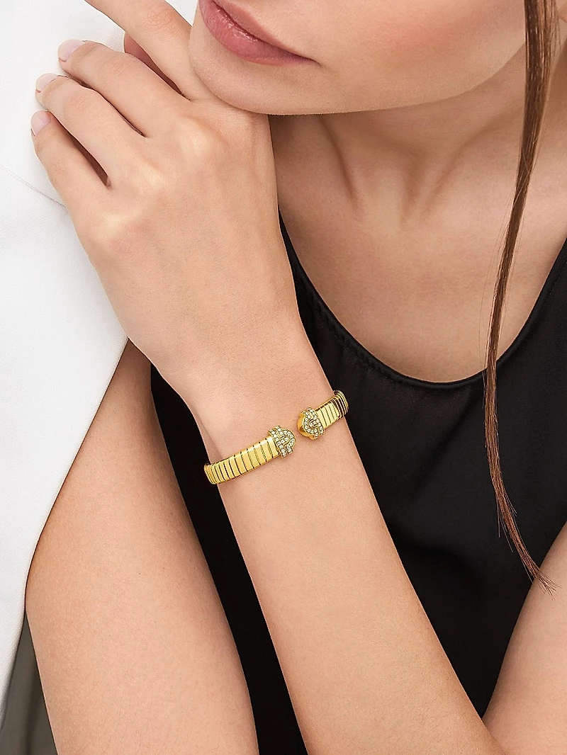 Tubogas 18K Yellow Gold & 0.35 TCW Diamond Cuff Bracelet