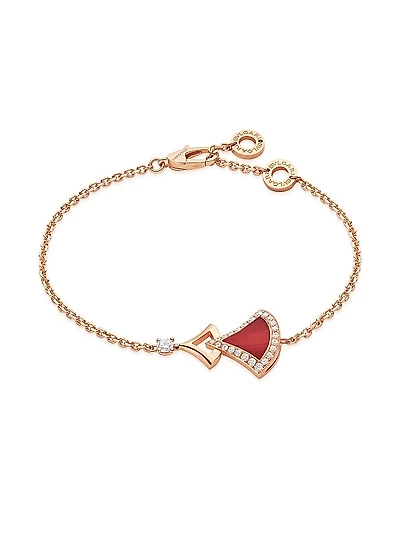 Divas' Dream 18K Rose Gold, Carnelian & 0.31 TCW Diamond Bracelet