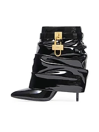 Shark Lock Stiletto Ankle Boots Latex