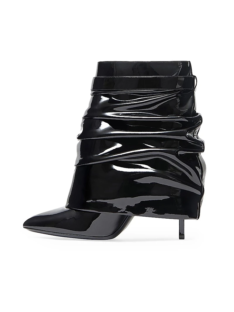 Shark Lock Stiletto Ankle Boots Latex
