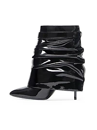 Shark Lock Stiletto Ankle Boots Latex