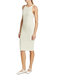 Rib-Knit Stripe Tank Midi-Dress