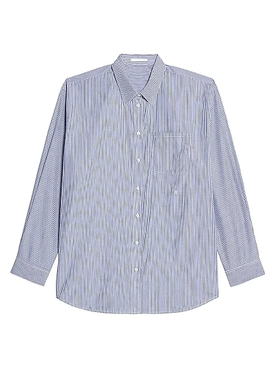 Pinstripe Cotton Oversized Shirt