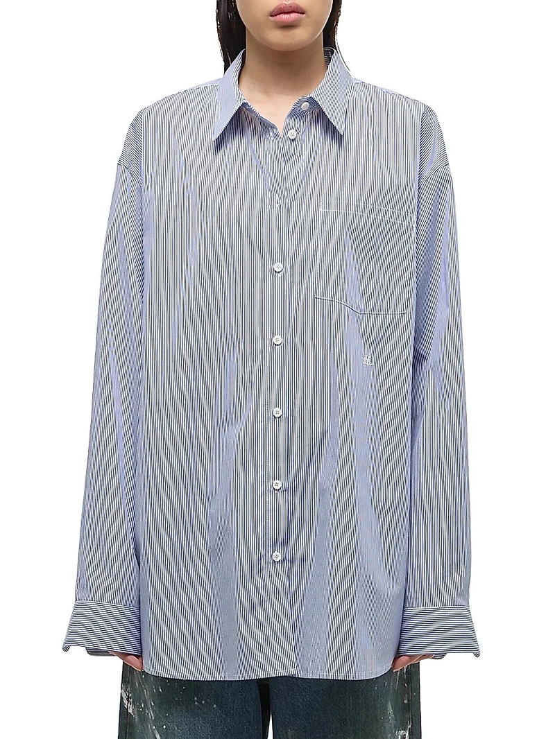 Pinstripe Cotton Oversized Shirt