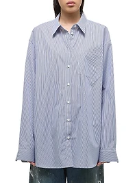 Pinstripe Cotton Oversized Shirt