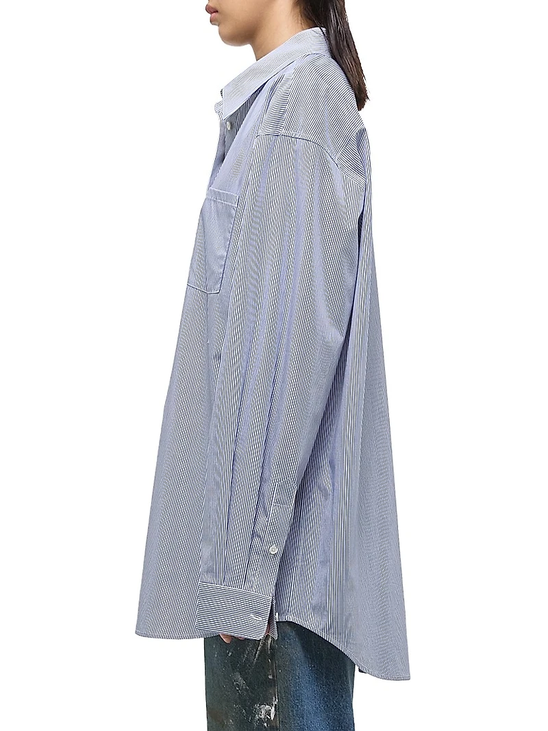 Pinstripe Cotton Oversized Shirt