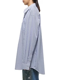 Pinstripe Cotton Oversized Shirt