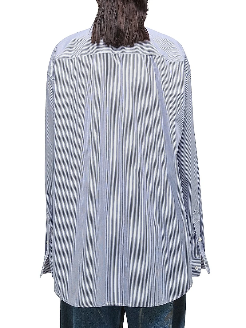 Pinstripe Cotton Oversized Shirt