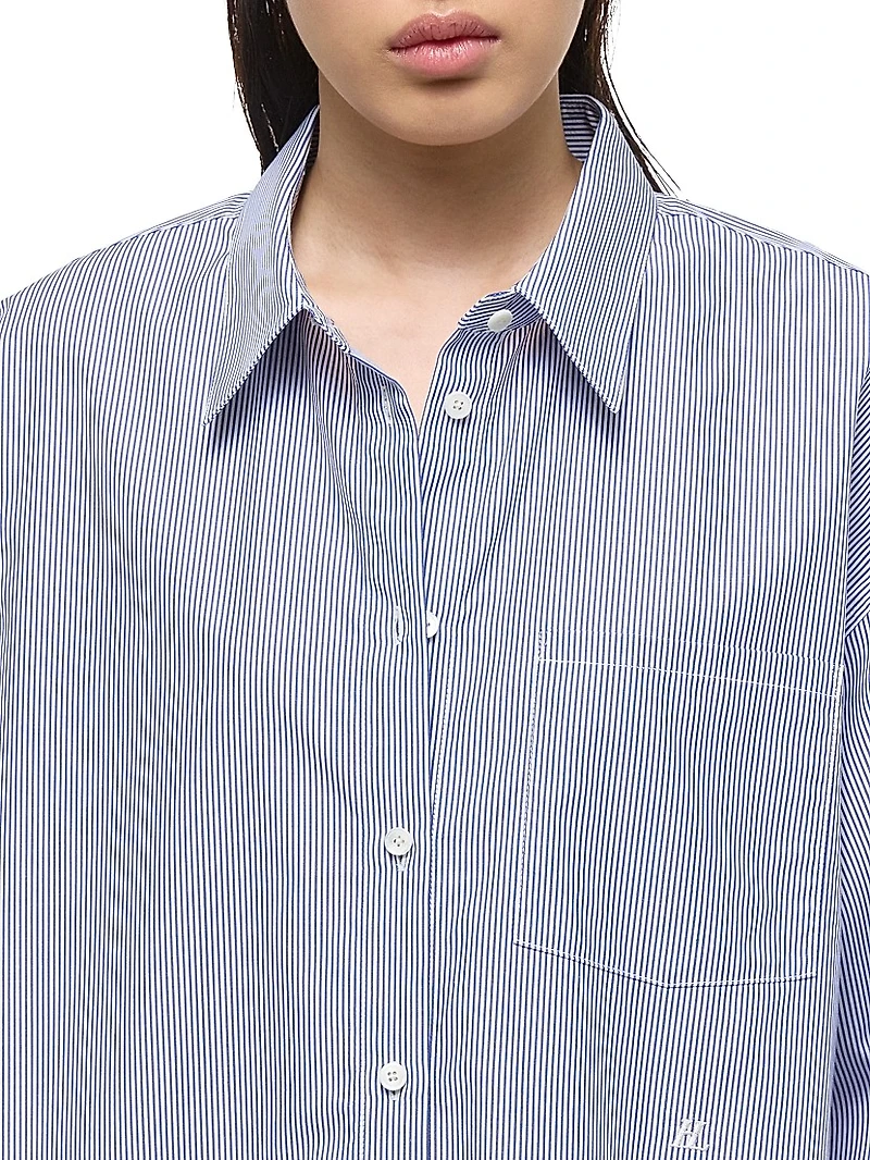 Pinstripe Cotton Oversized Shirt