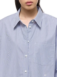 Pinstripe Cotton Oversized Shirt