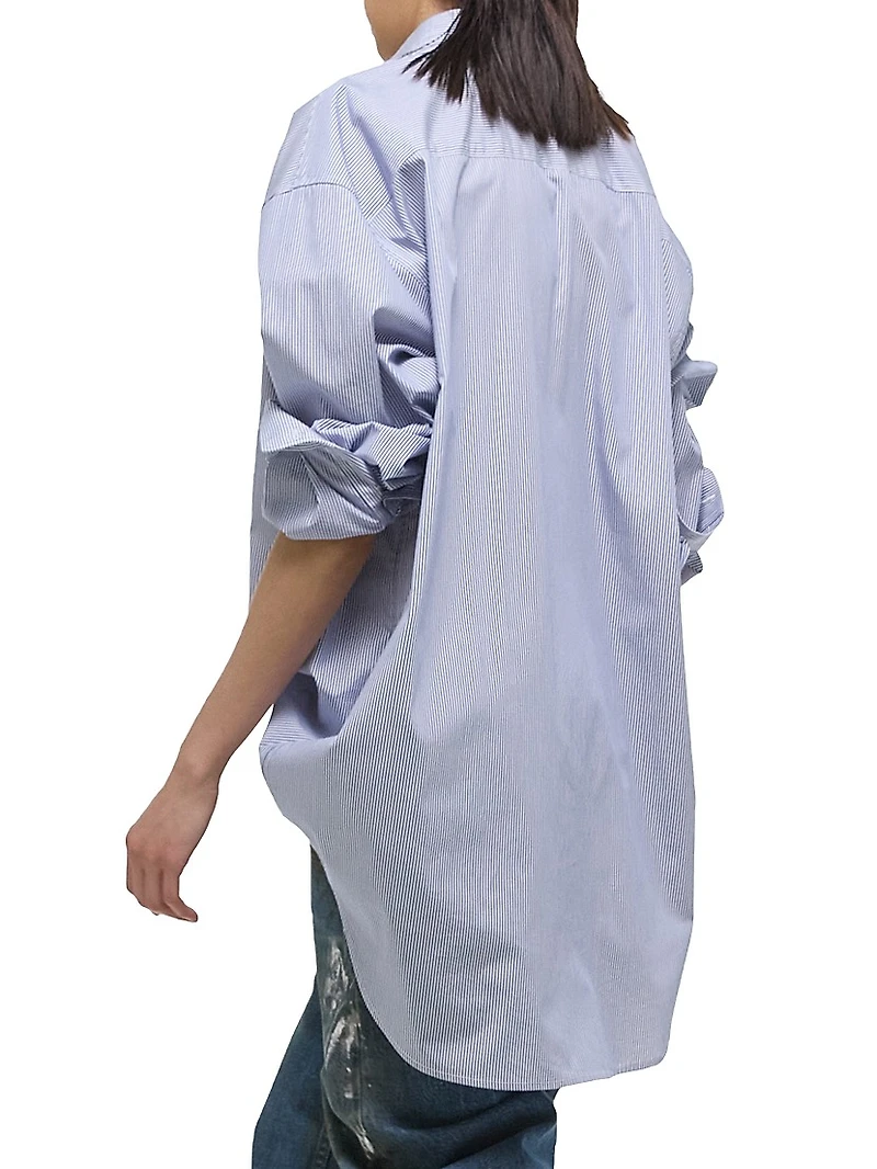 Pinstripe Cotton Oversized Shirt