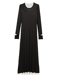 Layered Long-Sleeve Maxi Dress