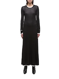 Layered Long-Sleeve Maxi Dress