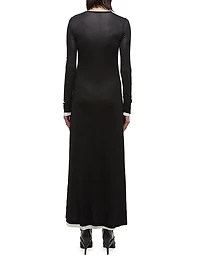 Layered Long-Sleeve Maxi Dress