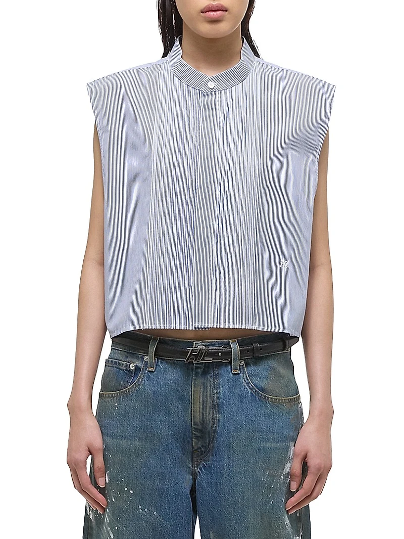 Pinstripe Sleeveless Shirt