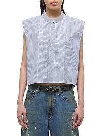 Pinstripe Sleeveless Shirt