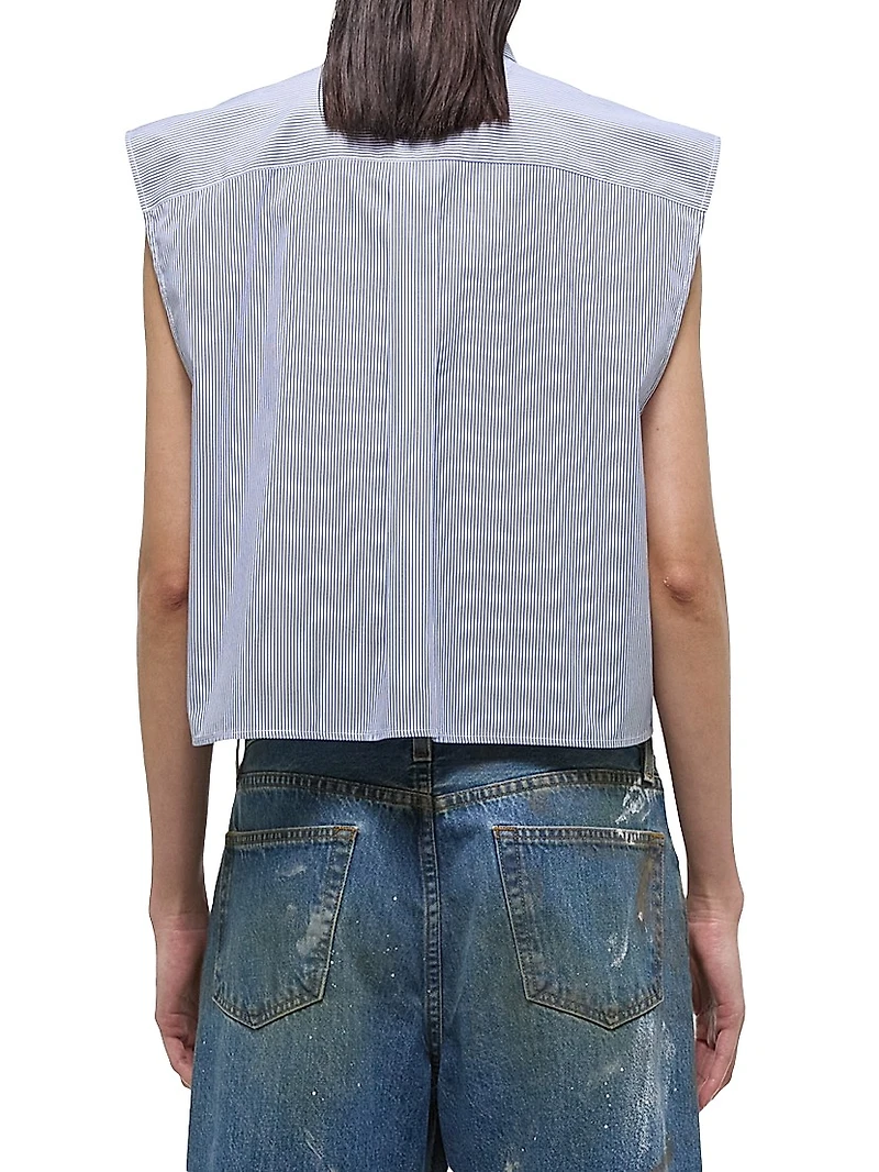 Pinstripe Sleeveless Shirt