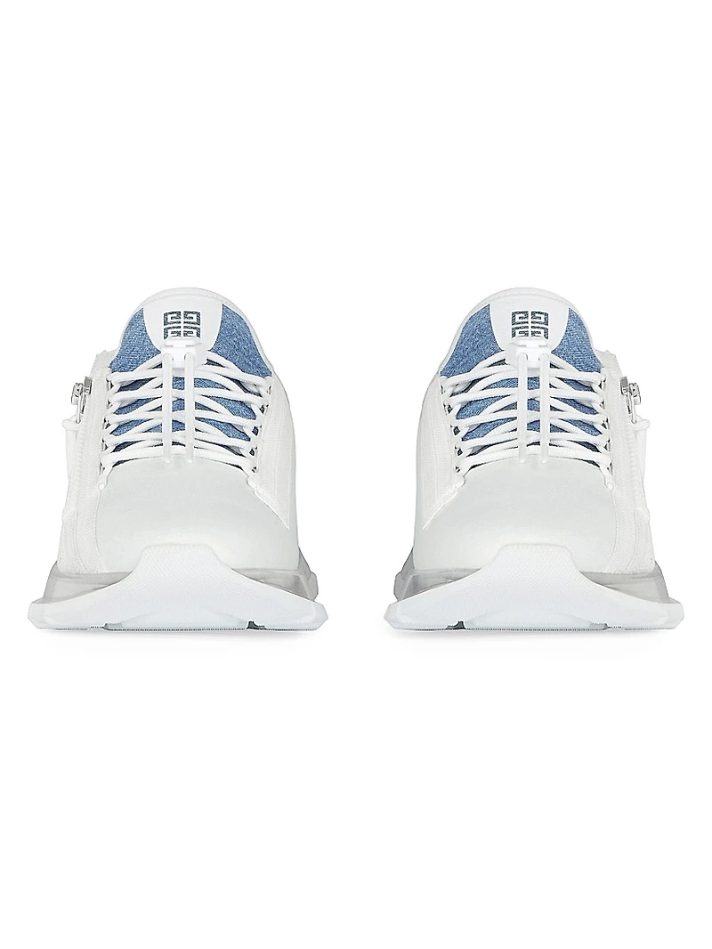 Spectre Runner Sneakers in Synthetic Leather and Denim