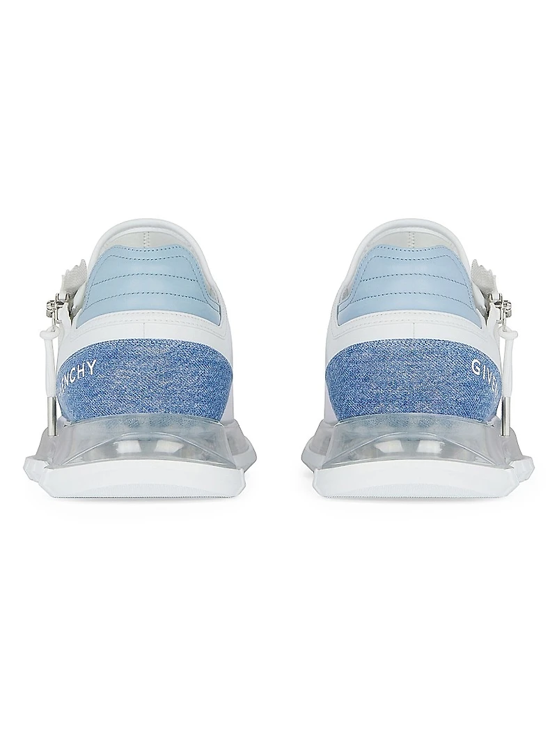 Spectre Runner Sneakers in Synthetic Leather and Denim