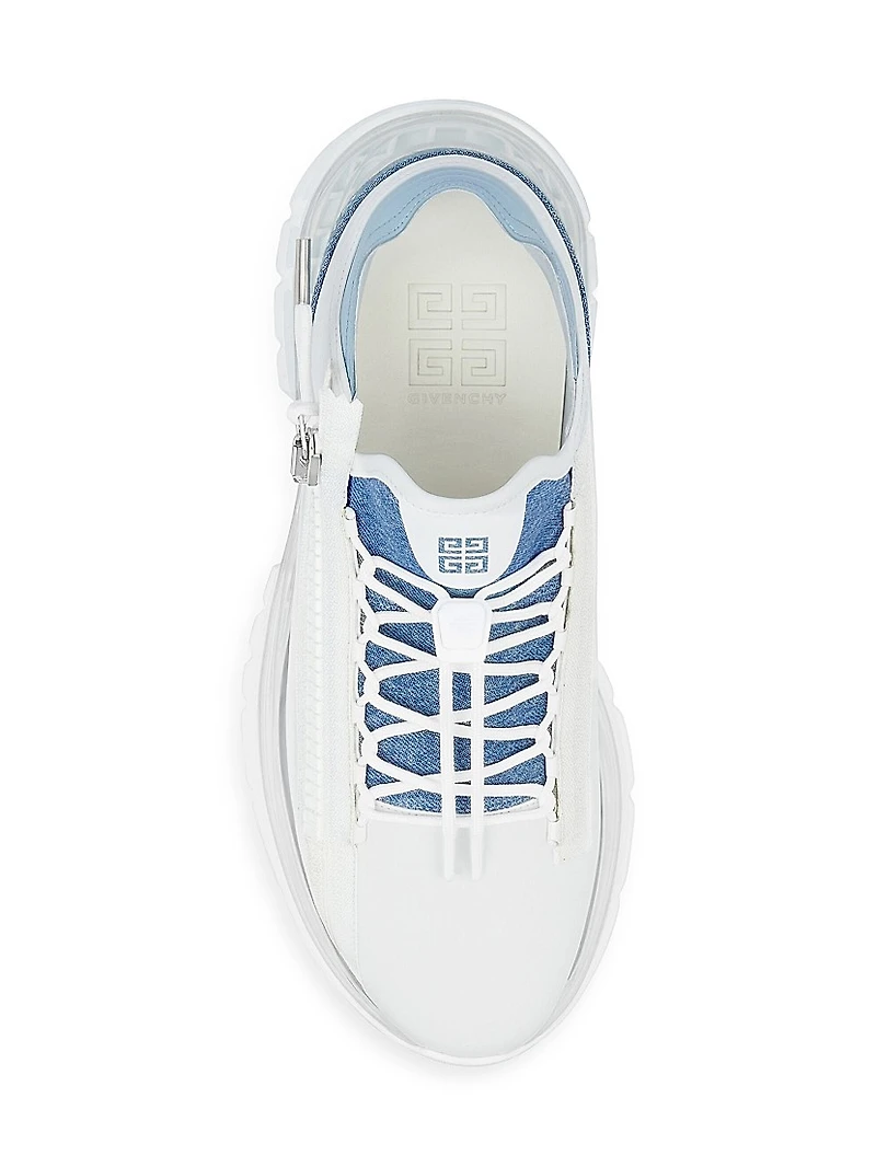 Spectre Runner Sneakers in Synthetic Leather and Denim
