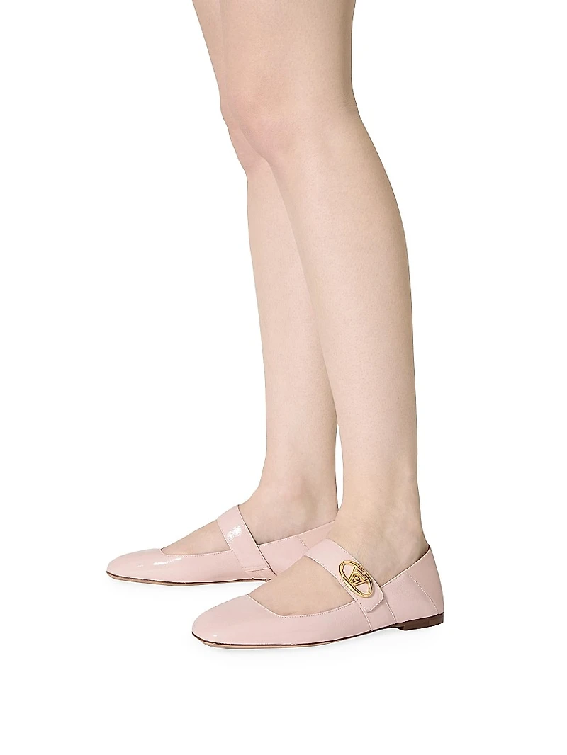 VLogo Locker Mary Jane Ballerina Flats Naplack