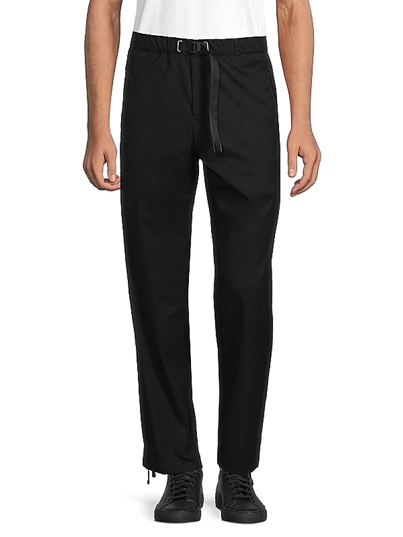 Belted Flat-Front Pants