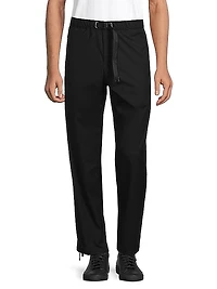 Belted Flat-Front Pants