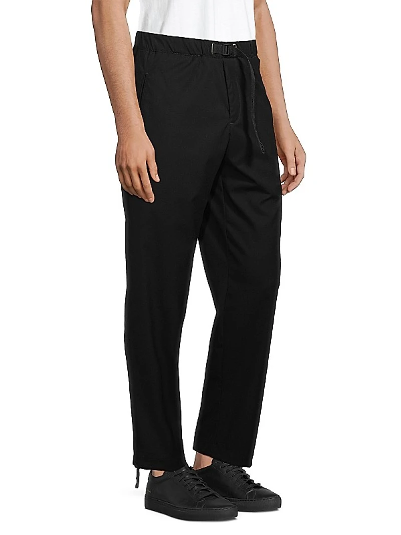 Belted Flat-Front Pants
