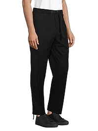 Belted Flat-Front Pants