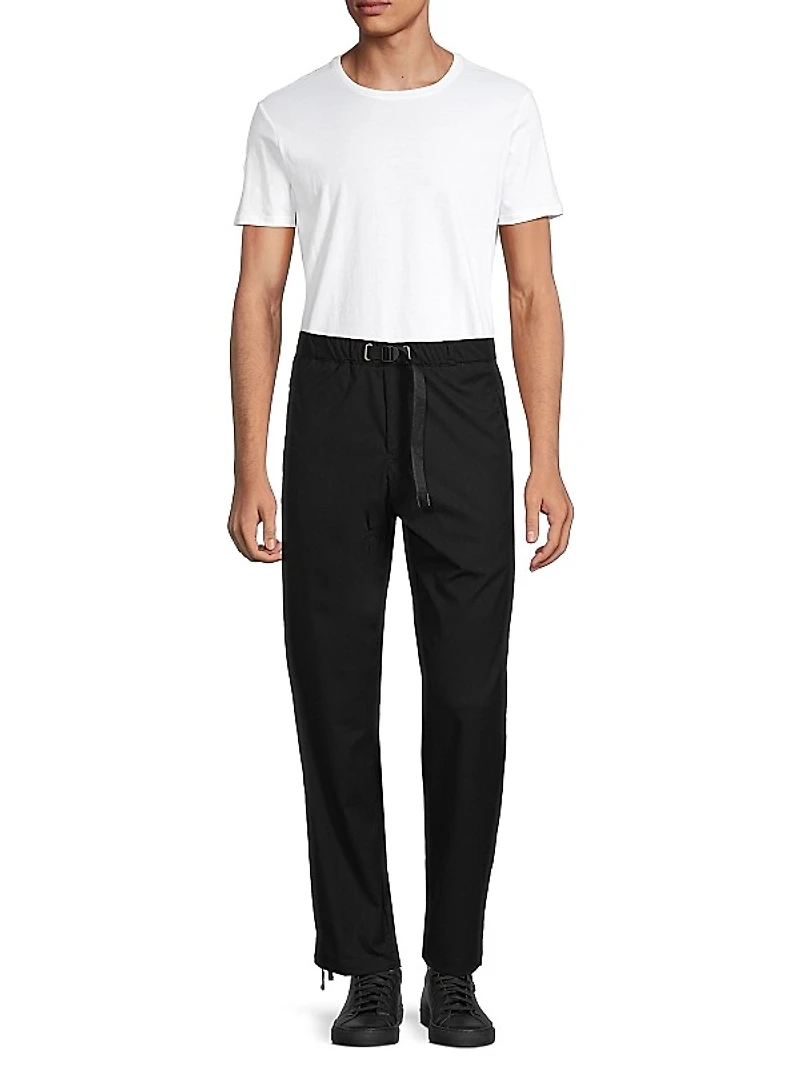 Belted Flat-Front Pants