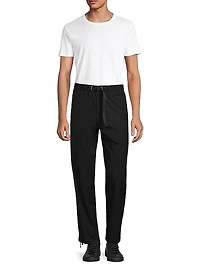 Belted Flat-Front Pants