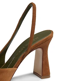 Eleonora 90MM Cap-Toe Suede Slingback Pumps