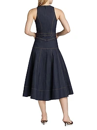 Baran Denim Sleeveless Midi-Dress