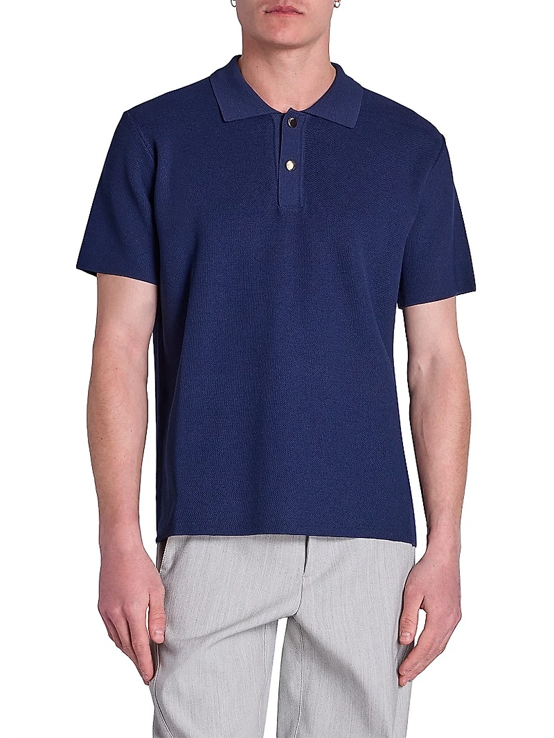 Knit Loose-Fit Polo Shirt