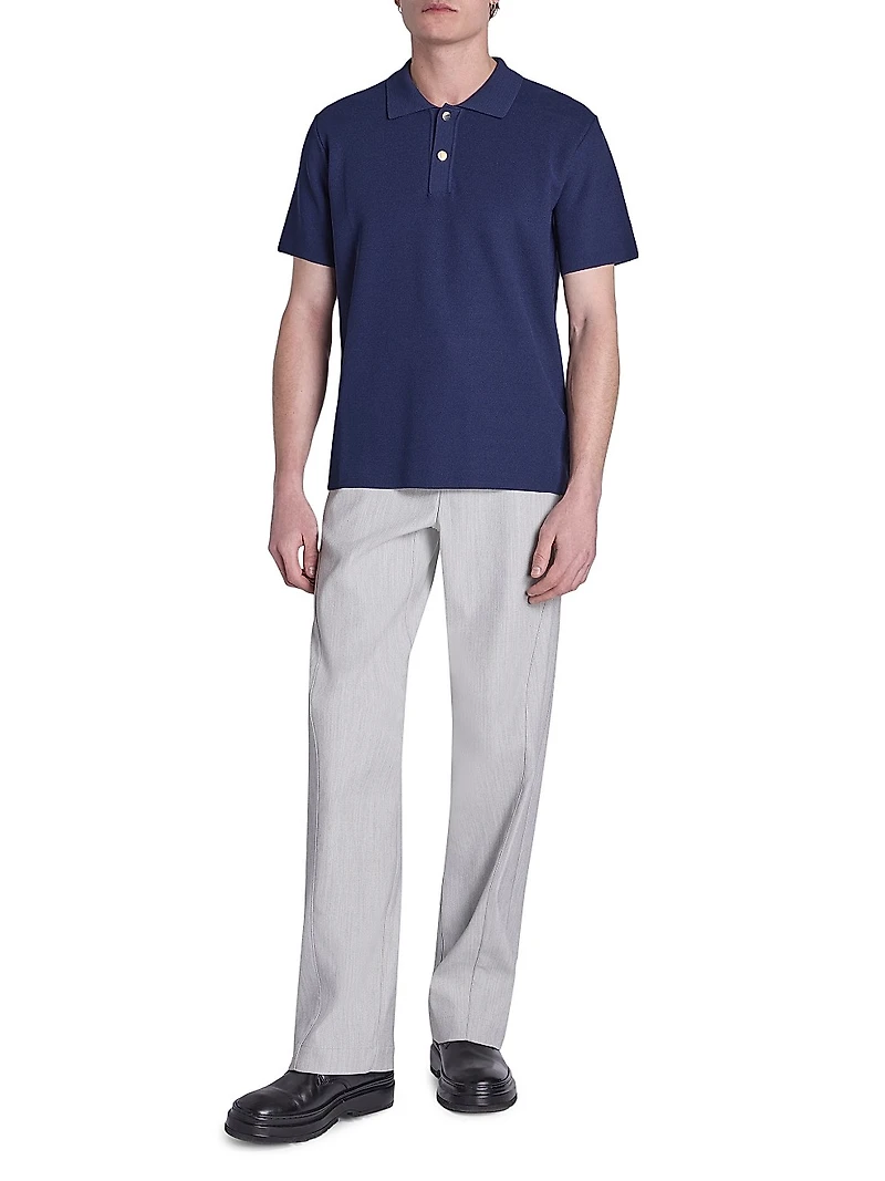 Knit Loose-Fit Polo Shirt
