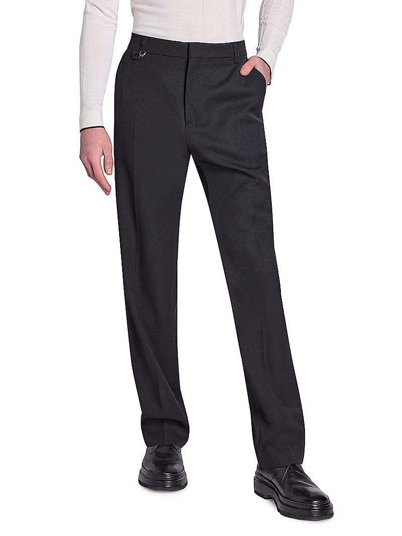 Wool Crease-Front Pants