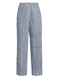 Pietro Check Cotton-Linen Pants