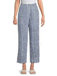 Pietro Check Cotton-Linen Pants